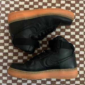 Nike Air Force One Black Leather High Top Women’s 8 NWOT